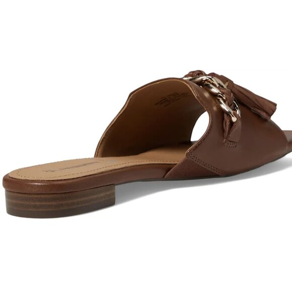 NEW JOHNSTON AND MURPHY Leather Lilly Chain Slide Sandals black for women 253 - Picture 4 of 7